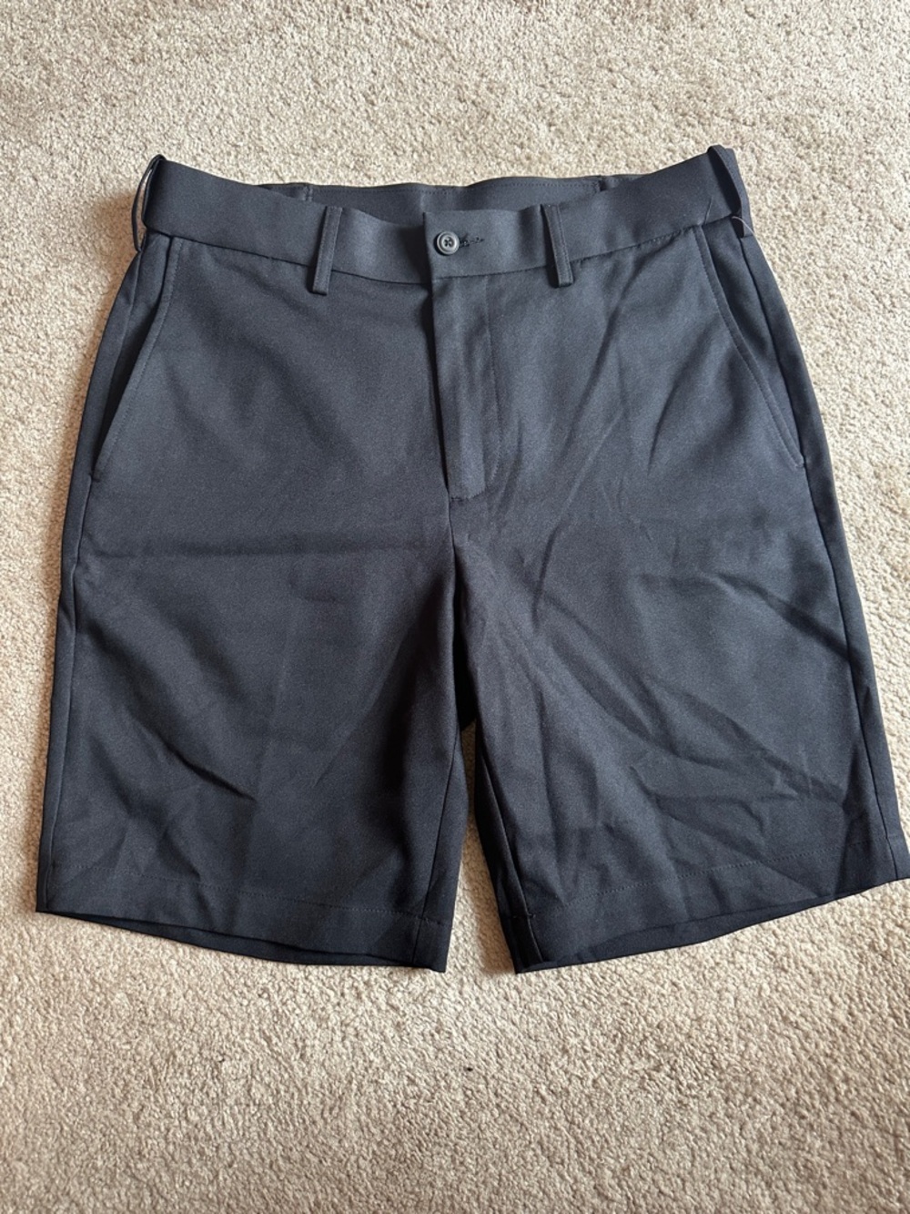Grand Slam Black Performance Flat-Front Golf Shorts